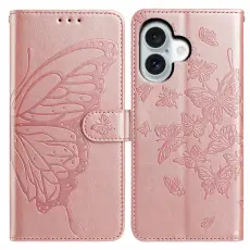 iPhone 17 Fodral Med Fjäril Tryck Roséguld