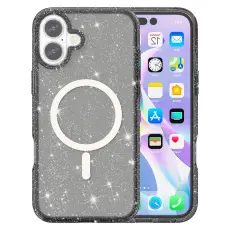 iPhone 17 Skal MagSafe Hybrid Glitter Svart