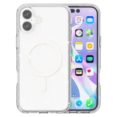 iPhone 17 Skal MagSafe Hybrid Glitter Vit