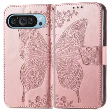 Google Pixel 10/10 Pro Fodral Med Fjäril Tryck Roséguld