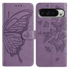 Google Pixel 10 Pro XL/ 9 Pro XL Fodral Fjäril Tryck Lila