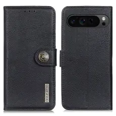 KHAZNEH Google Pixel 10 Pro XL/ 9 Pro XL Fodral Läder Svart