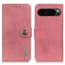 KHAZNEH Google Pixel 10 Pro XL/ 9 Pro XL Fodral Läder Rosa