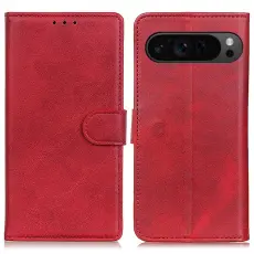 Google Pixel 10 Pro XL/ 9 Pro XL Fodral Läder Röd