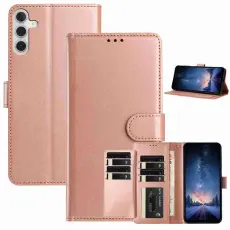 Samsung Galaxy S25 FE Fodral Multifunktionellt Läder Roséguld