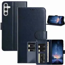 Samsung Galaxy S25 FE Fodral Multifunktionellt Läder Blå