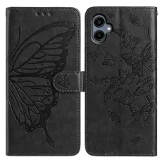 Samsung Galaxy A07 Fodral Med Fjäril Tryck Svart
