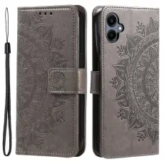 Samsung Galaxy A07 Fodral Mandala Läder Grå