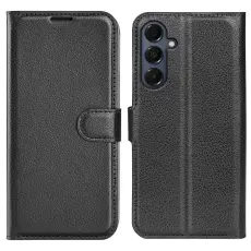 Samsung Galaxy A17 Fodral Litchi Läder Svart
