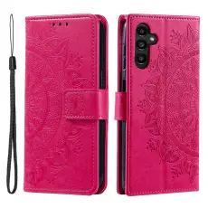 Samsung Galaxy S25 FE Fodral Mandala Läder Rosa