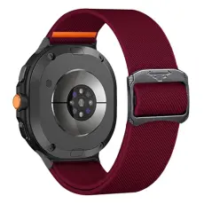 Galaxy Watch 8 46/44/40 mm Armband Justerbart Nylon Vinröd