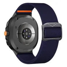 Galaxy Watch 8 46/44/40 mm Armband Justerbart Nylon Mörk Blå
