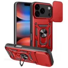 iPhone 17 Pro Skal CamShield Ring Hybrid Röd