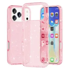 iPhone 17 Pro Skal Hybrid Glitter Rosa