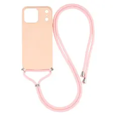 iPhone 17 Pro Skal Med Mobilsnöre TPU Rosa