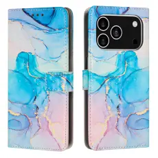 iPhone 17 Pro Fodral Läder Marmor Rosa / Grön
