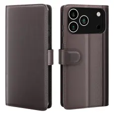 iPhone 17 Pro Max Fodral Premium Äkta Läder Brun