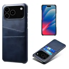 iPhone 17 Pro Max Skal Med Kortfack Läder Blå