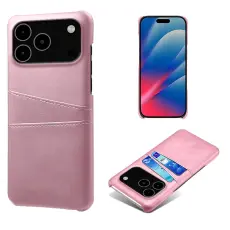 iPhone 17 Pro Max Skal Med Kortfack Läder Roséguld