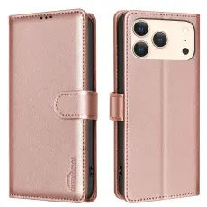 BINFEN iPhone 17 Pro Max Fodral RFID Läder Roséguld