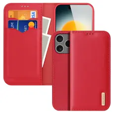 DUX DUCIS iPhone 17 Pro Max Fodral HIVO Äkta Läder Röd