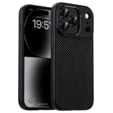 IPAKY iPhone 17 Pro Max Skal TPU Kolfiber Textur Svart