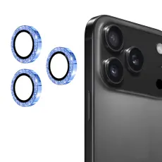 ENKAY Phone 17 Pro Max / 17 Pro Linsskydd Glitter Blå