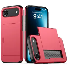 iPhone Air Skal Hybrid Med Kortfack Röd