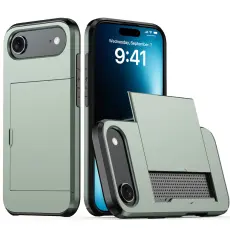 iPhone Air Skal Hybrid Med Kortfack Grön