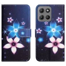 Motorola Moto G86 Power/G86 5G Fodral L&auml;der Blommor