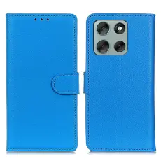 Motorola Moto G56 5G Fodral Litchi Läder Blå