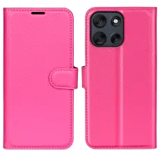Motorola Moto G56 5G Fodral Litchi Läder Rosa