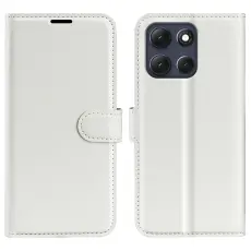 Motorola Moto G86 5G Fodral Litchi Läder Vit