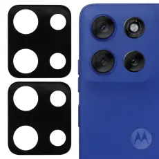 Motorola Moto G56 5G 2-PACK Linsskydd H&auml;rdat Glas Svart