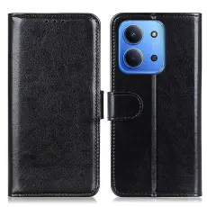 Xiaomi Redmi 15C Fodral Crazy Horse L&auml;der Svart