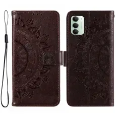 Xiaomi Redmi 15 Fodral Mandala L&auml;der Brun