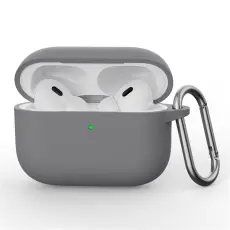 AirPods Pro 3 Skal Med Karbinhake Silikon Grå
