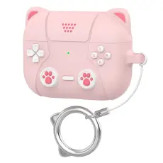 AirPods Pro 3 Skal Silikon Med Nyckelring Katt Ljus Rosa