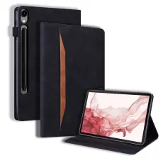 Galaxy Tab S11/S10 Lite/S10 FE/S9/S9 FE/S8/S7 Fodral Läder Svart