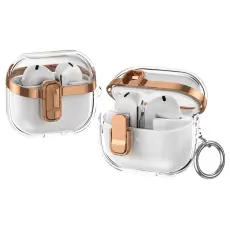 Samsung Galaxy Buds 3/3 Pro Skal Hybrid Transparent/Ros&eacute;guld