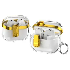 Samsung Galaxy Buds 3/3 Pro Skal Hybrid Transparent/Guld