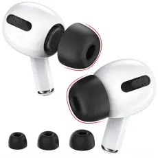AHASTYLE 3-PACK AirPods Pro 2/1 &Ouml;ronpluggar Silikon Svart