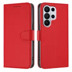 Samsung Galaxy S26 Ultra Fodral Solid L&auml;der R&ouml;d