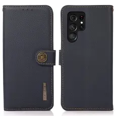 KHAZNEH Samsung Galaxy S26 Ultra Fodral &Auml;kta L&auml;der Bl&aring;