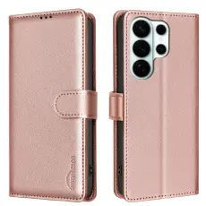 BINFEN Samsung Galaxy S26 Ultra Fodral RFID L&auml;der Ros&eacute;guld