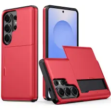 Samsung Galaxy S26 Ultra Skal Hybrid Med Kortfack R&ouml;d