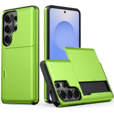 Samsung Galaxy S26 Ultra Skal Hybrid Med Kortfack Gr&ouml;n