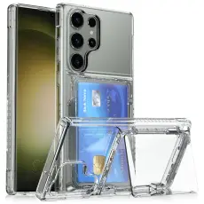 Samsung Galaxy S26 Ultra Skal Kickstand Med Kortfack Transparent