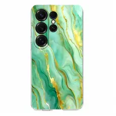 Samsung Galaxy S26 Ultra Skal Marmor TPU Gr&ouml;n