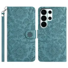 Samsung Galaxy S26 Ultra Fodral Med Blommigt Tryck Gr&ouml;n